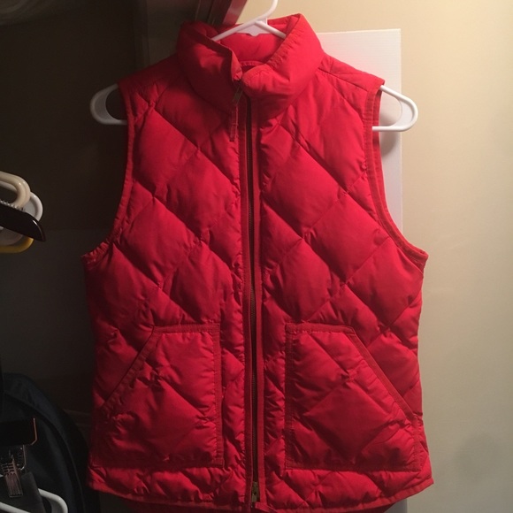J. Crew red down puffer vest size XS - Picture 2 of 5